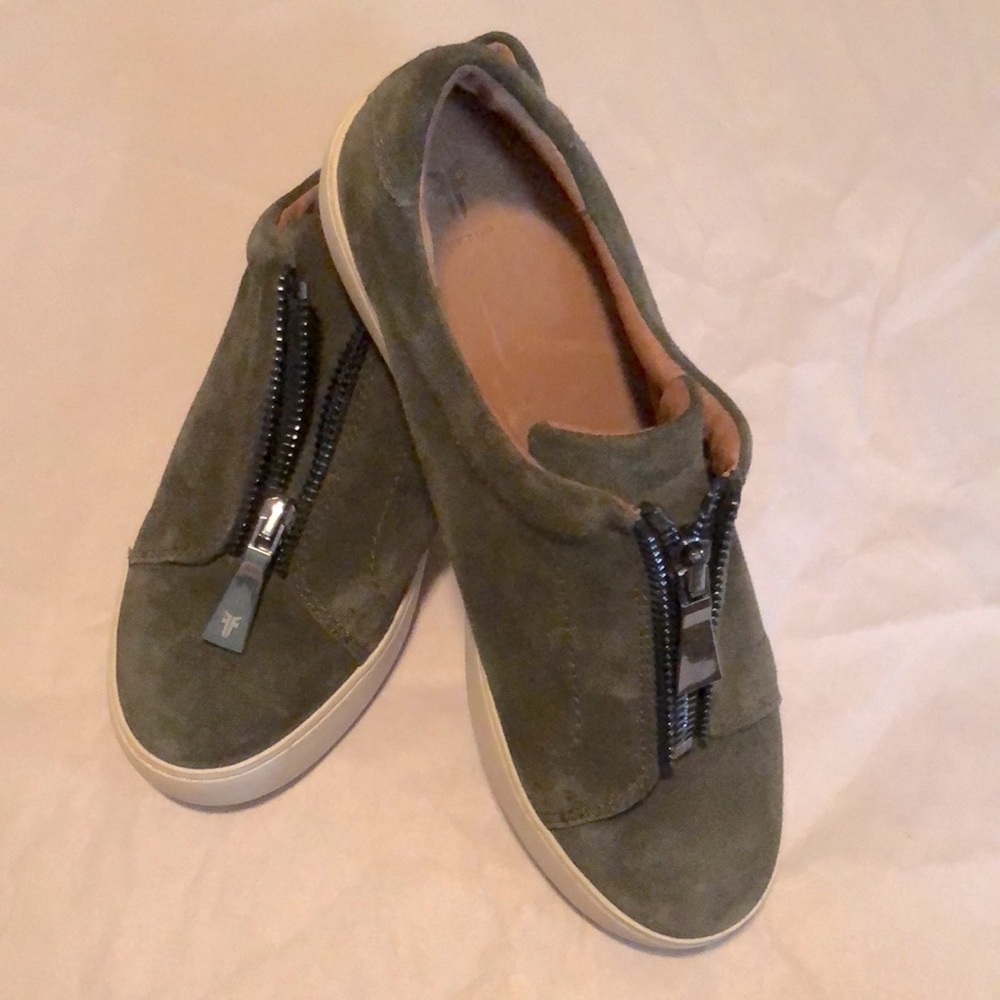 Frye Zip Front Suede Sneaker